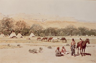 Indian Encampment, Denver, Colorado by Henry Francois Farny